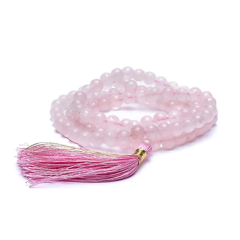Mala Quartz Rose Qualité Aa 108 Perles + Sachet - 0,7 Cm