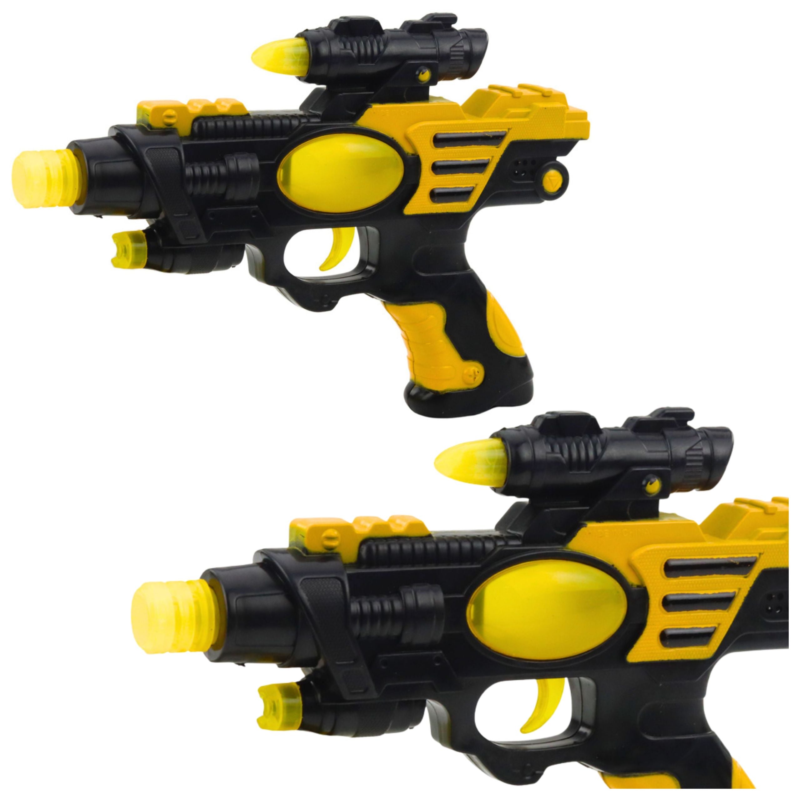Space Gun Weapon Black And Yellow Lights Sounds
