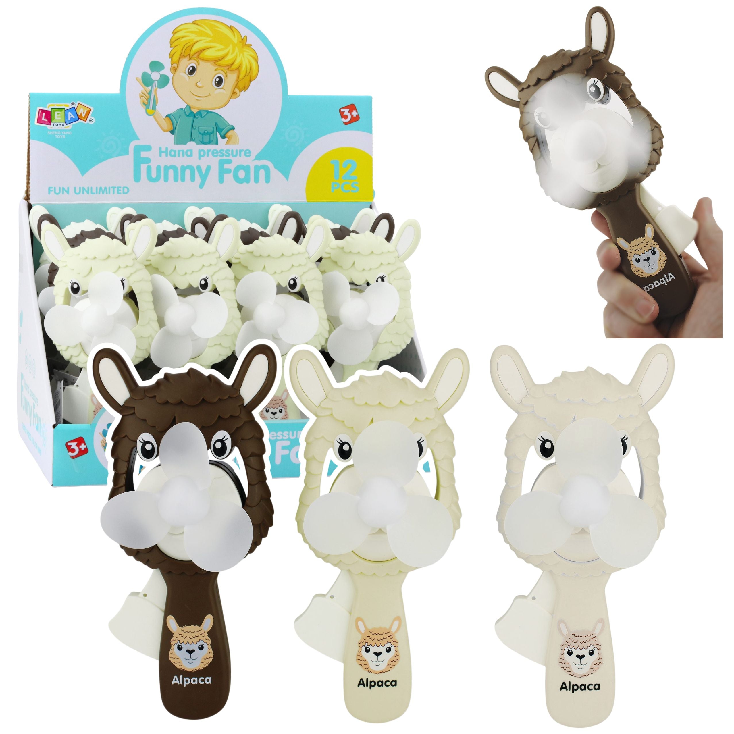 Pinwheel Mechanical Hand Fan For Children Alpaca Mix