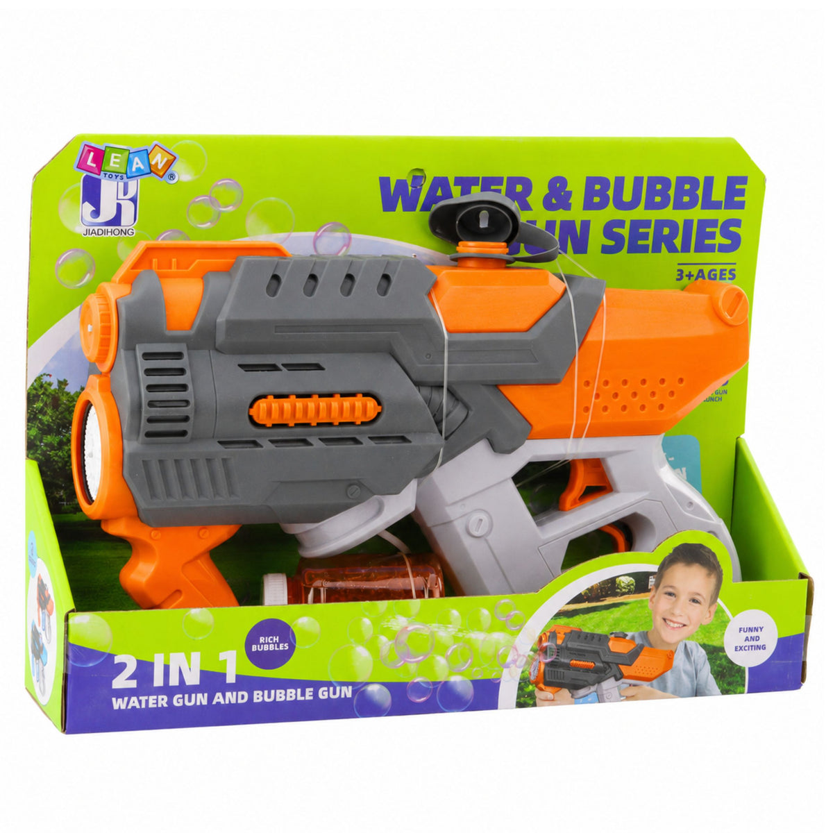 Electric Water Gun Soap Bubbles 2in1 Orange