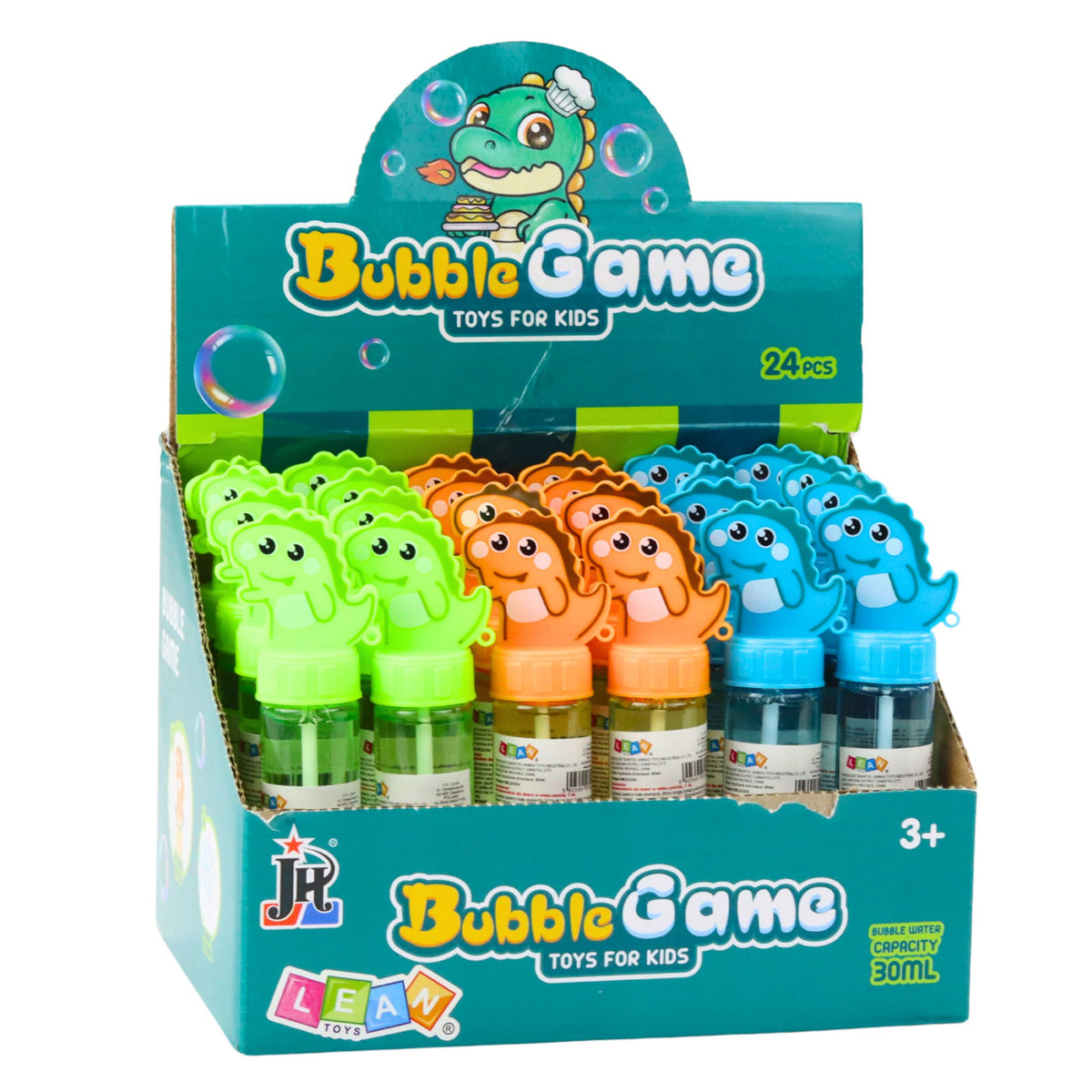 Dinosaur Soap Bubbles 3 Holes Mix Colors 30ml