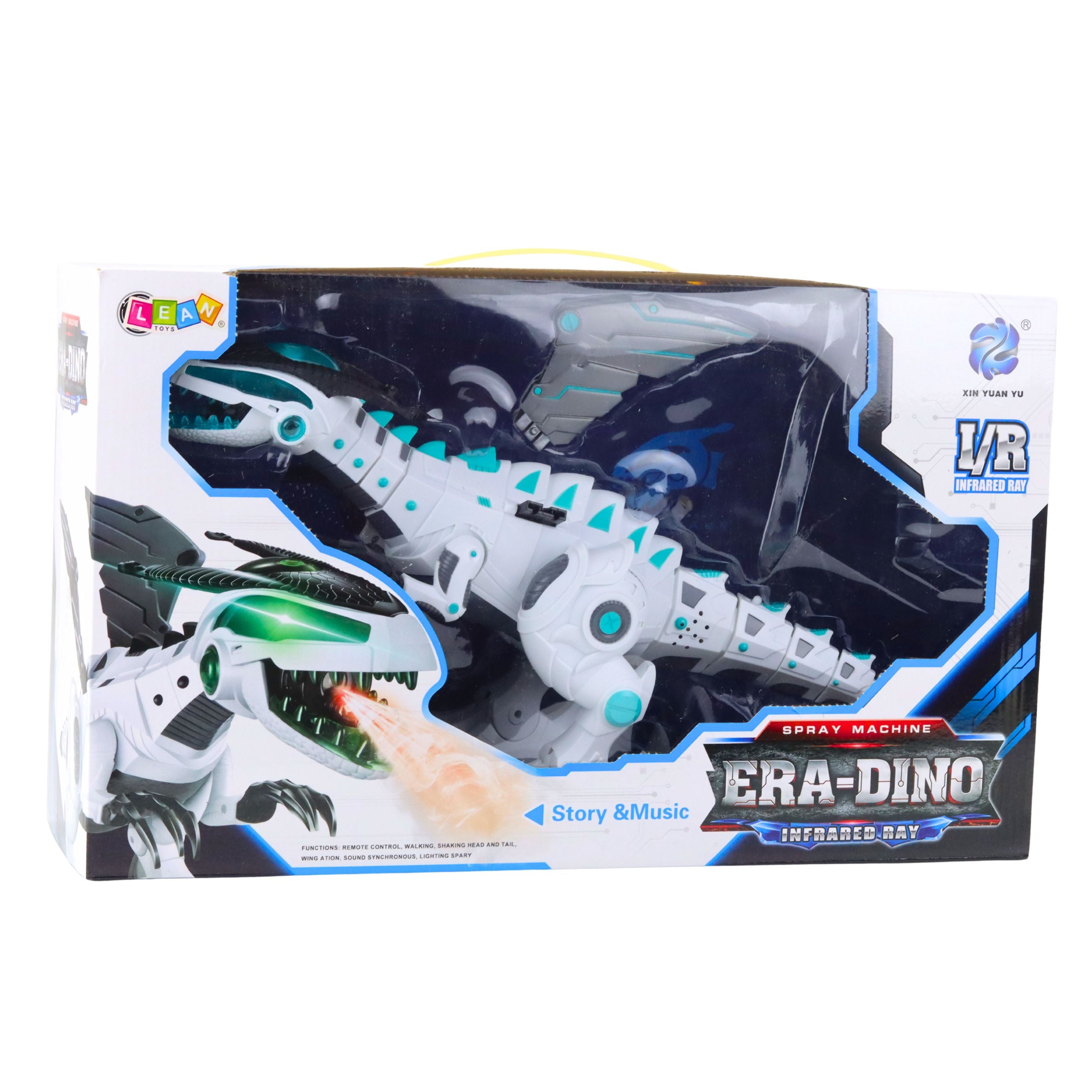 Rc Remote Controlled Dinosaur Robot With Wings Lights And Sounds White
