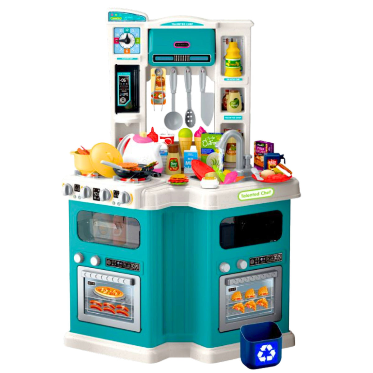 Large Kids Kitchen Home Chef Cooking Sounds Accessories 109 Pcs.