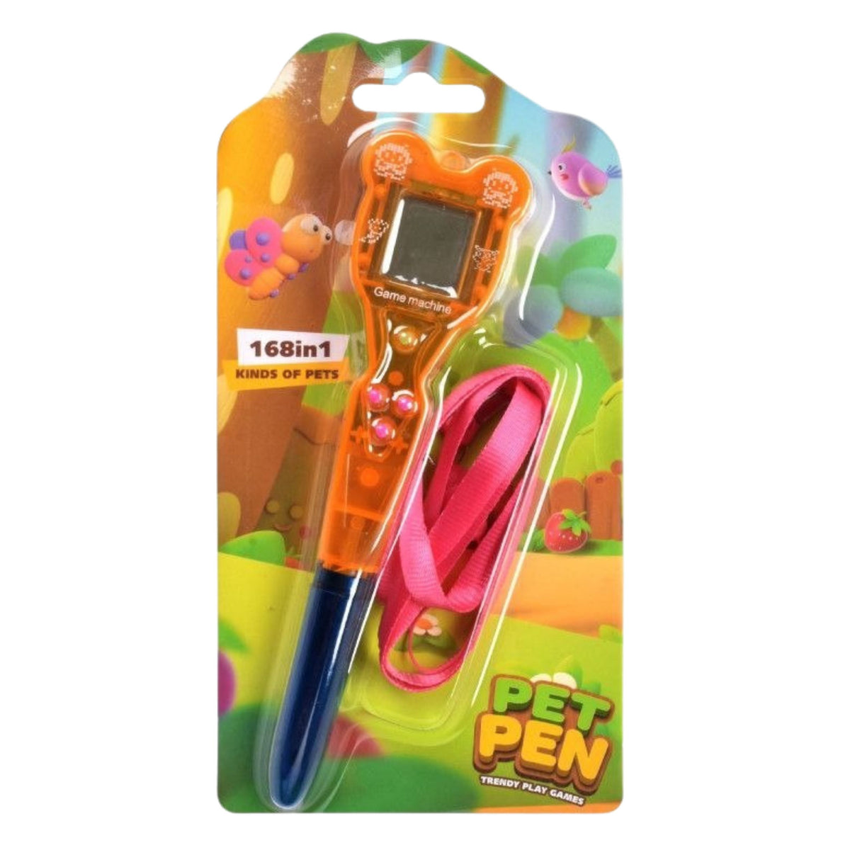 Juego Electrónico Con Bolígrafo 168 En 1 Cordón Rosa Y Naranja