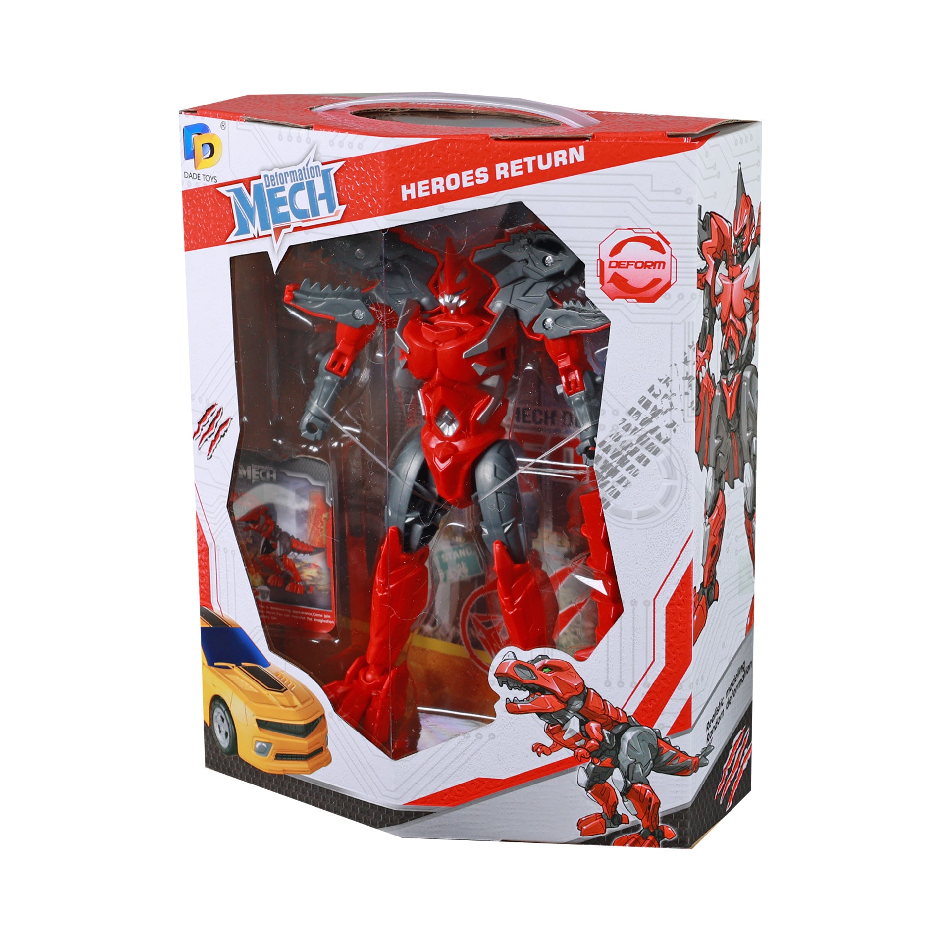Transformatie van de rode dinosaurus