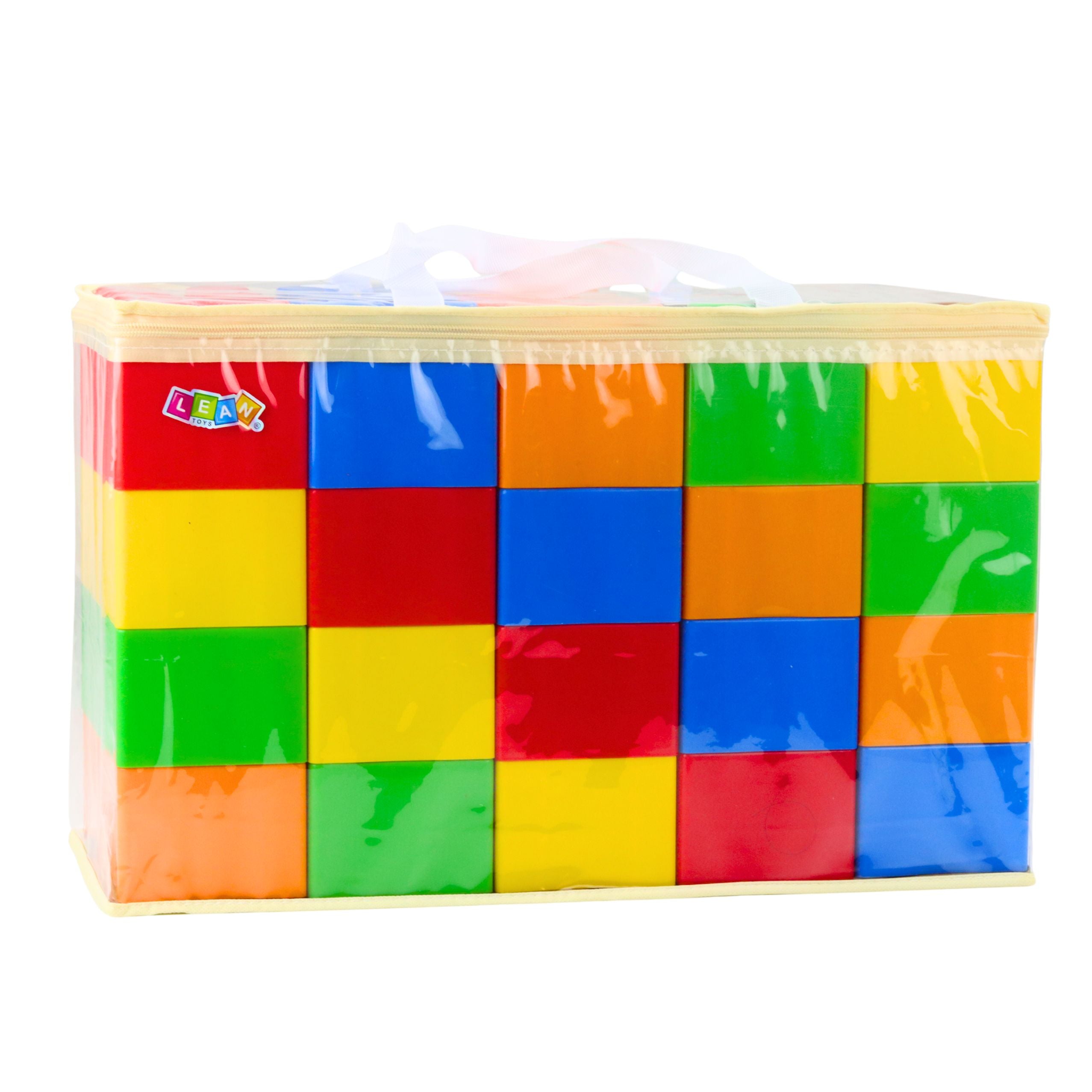 Set Of Large Construction Blocks In A Bag Colorful 28.5x9x9 Cm 20 Pcs.