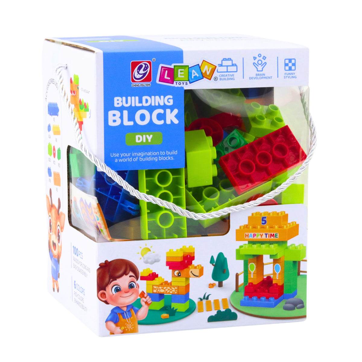Set Of 3d Colorful Construction Blocks 100 Pcs.