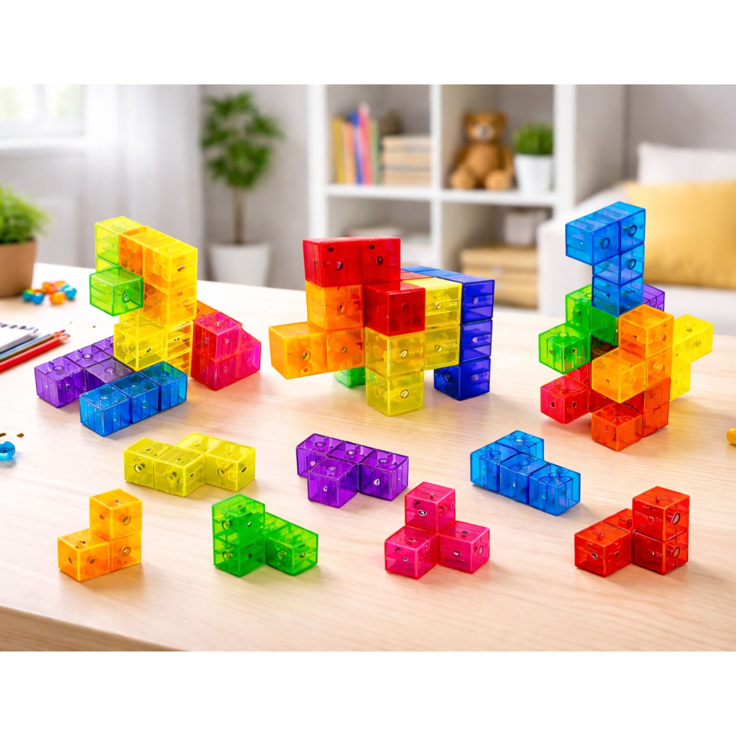 Magnetické bloky Puzzle Magická kocka 156 kariet 9 ks.