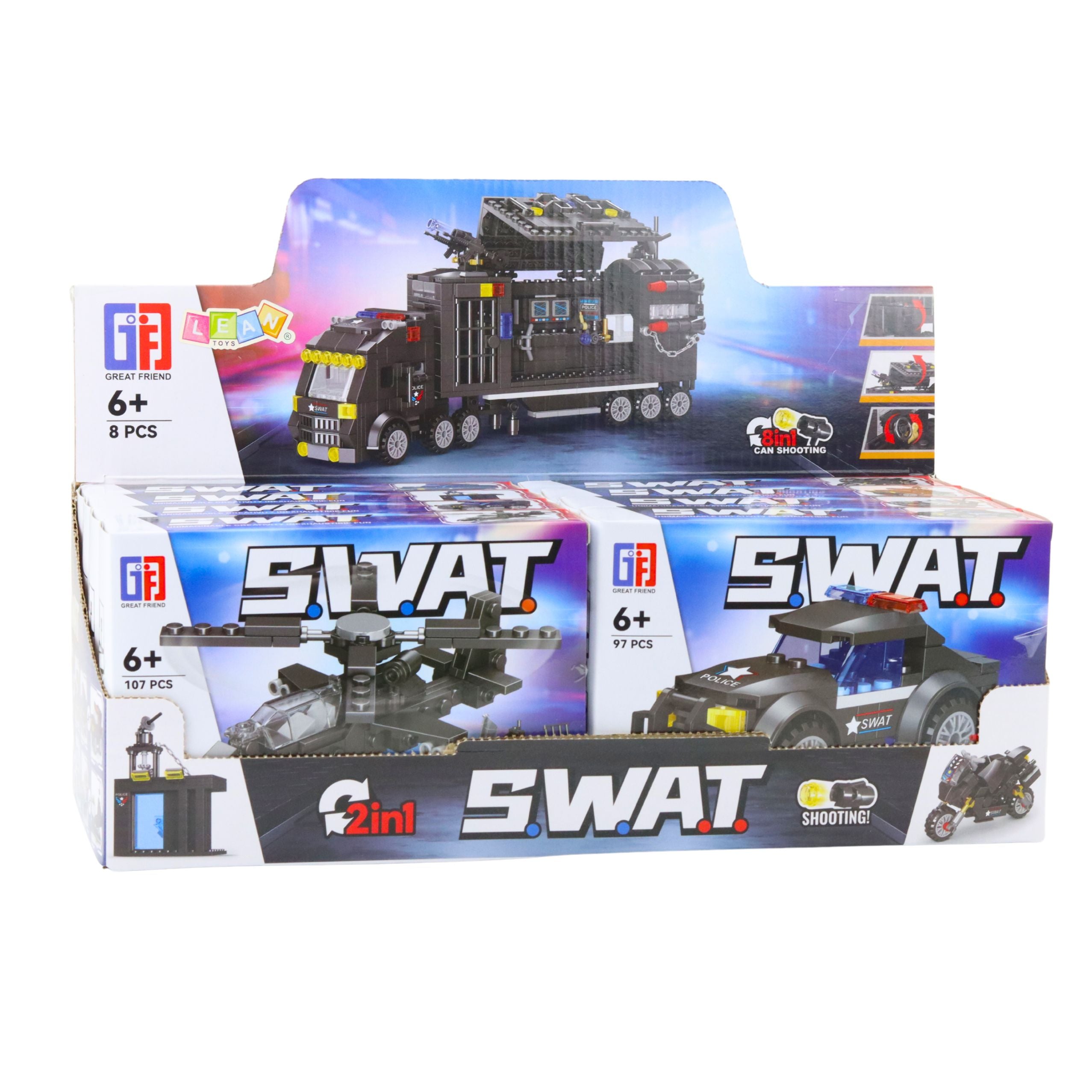 Construction Bricks Vehicles Transport Swat 2in1 92-117 Pcs.