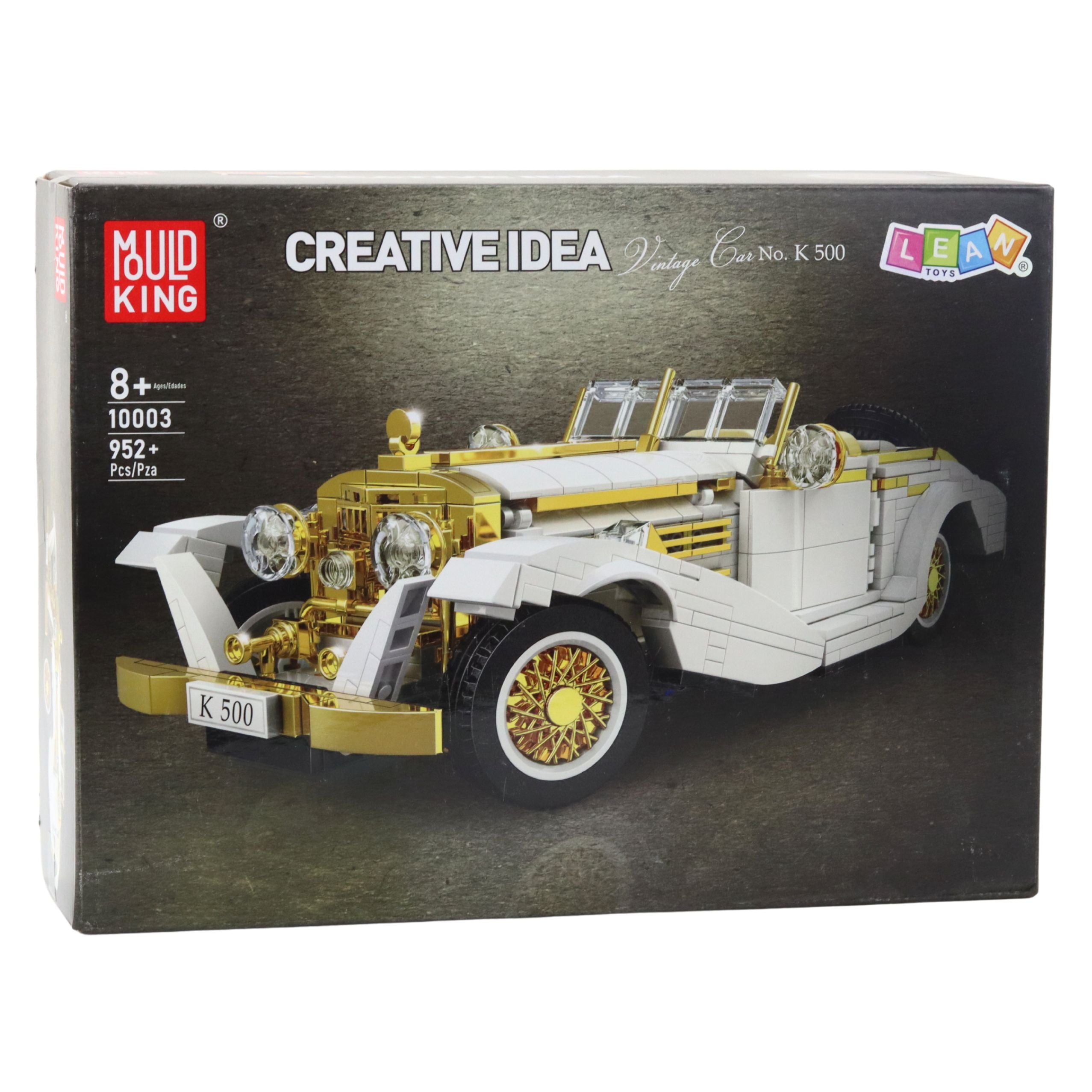 Construction Bricks Vintage Classic Car K500 White And Gold 952 Pcs.