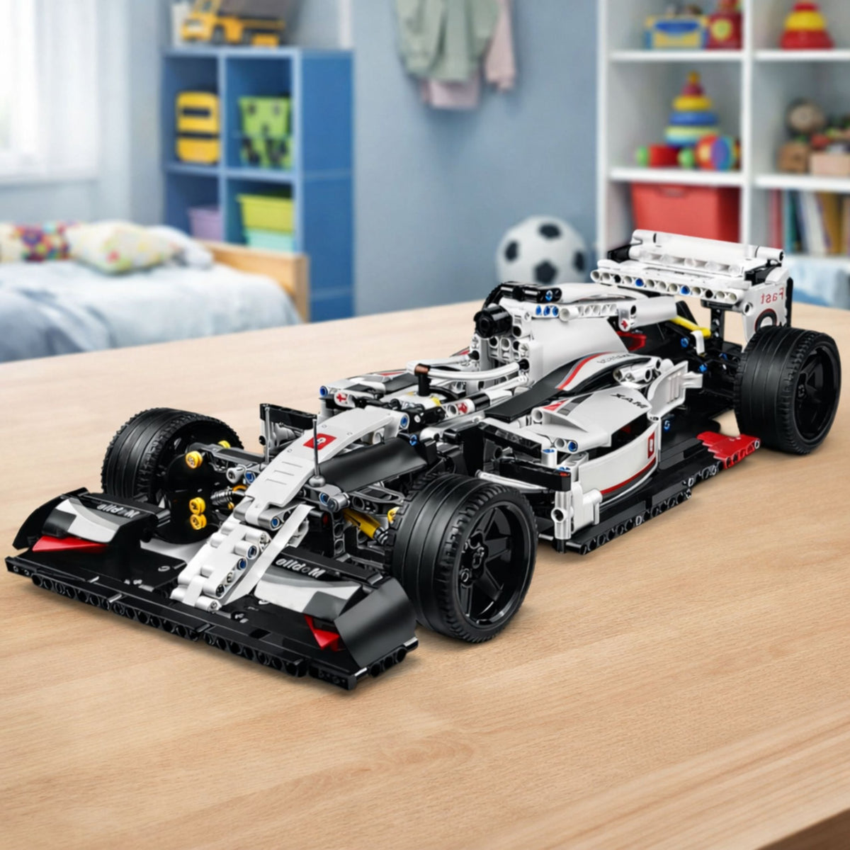 Construction Bricks F1 Race Car White And Red 1235 Pcs.