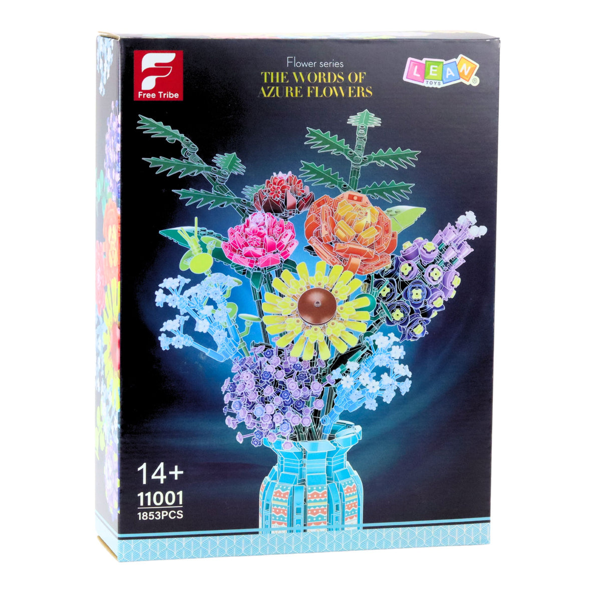 Construction Blocks Bouquet Of Flowers In A Vase Colorful 1853 Pcs.