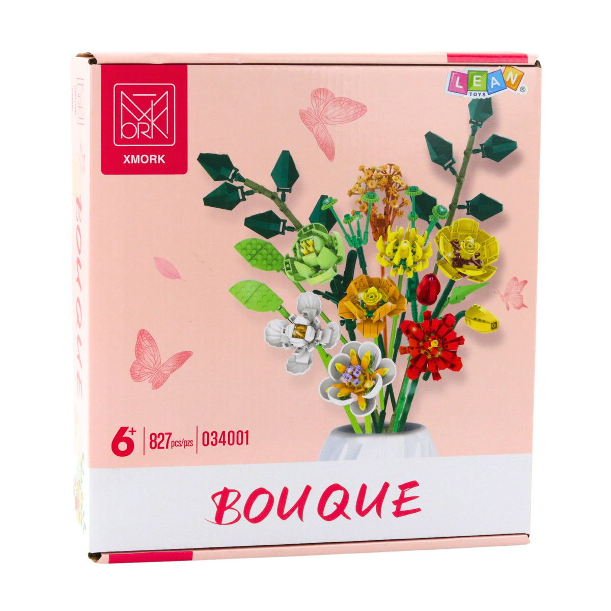 Construction Blocks Decorative Bouquet Of Colorful Flowers 827 Pcs.