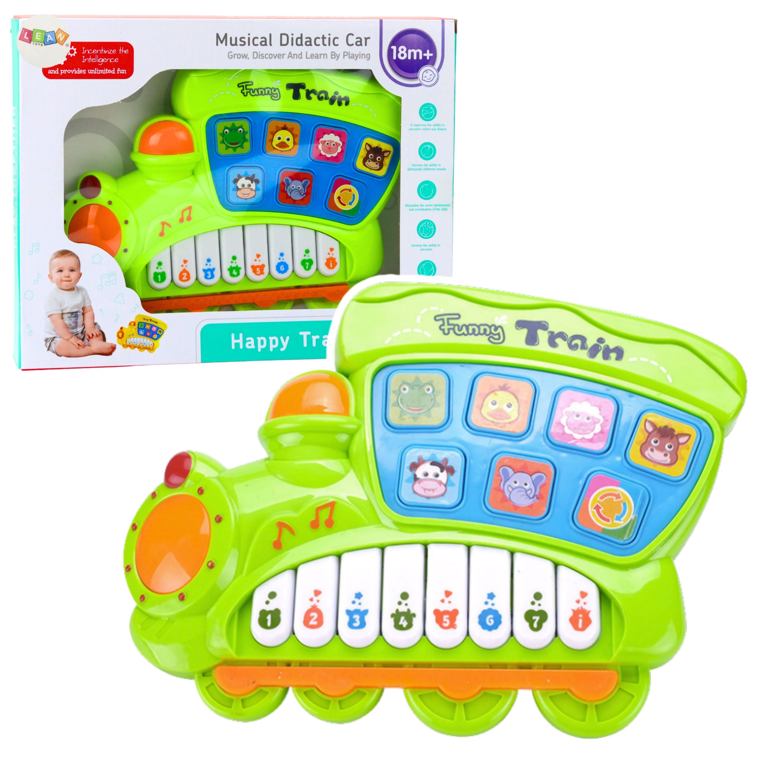 Educational Electric Piano For Toddlers Locomotive Green