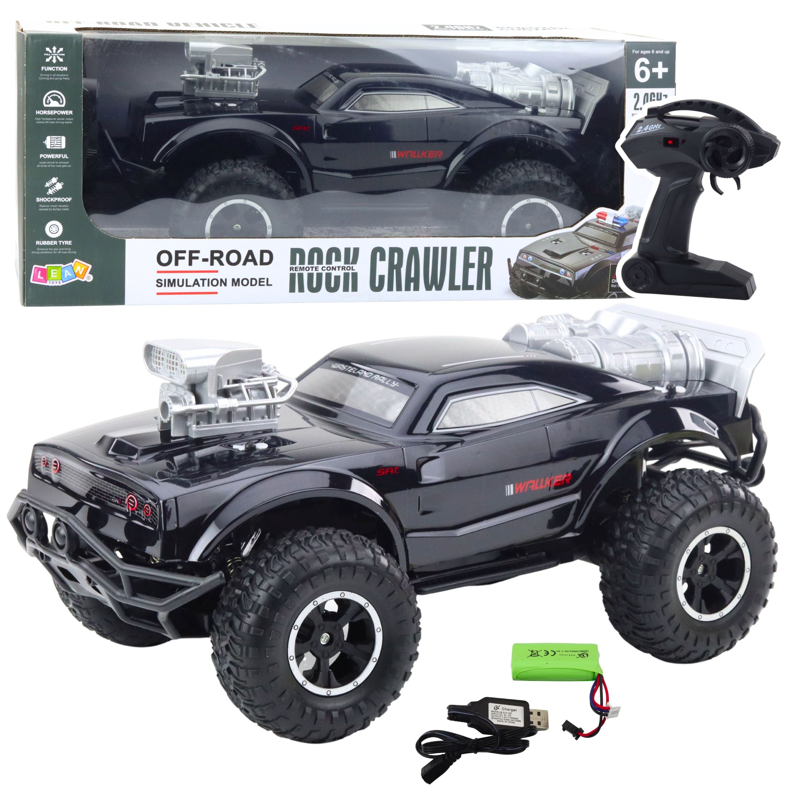 Large Off-road Remote Controlled Rc Sports Car Black 1:8