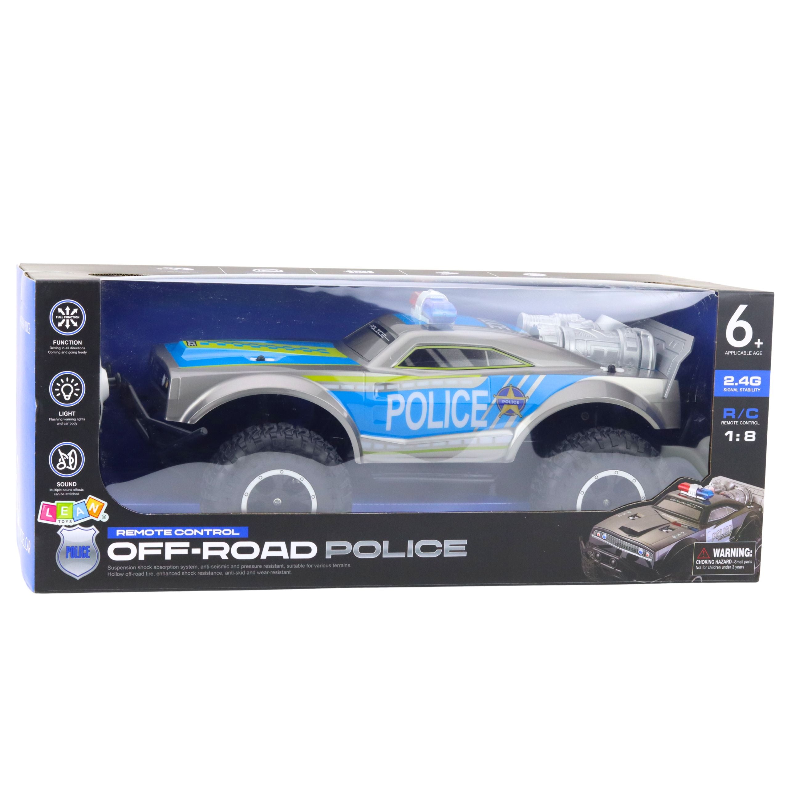Rc Off-road Police Car 1:8 Silver