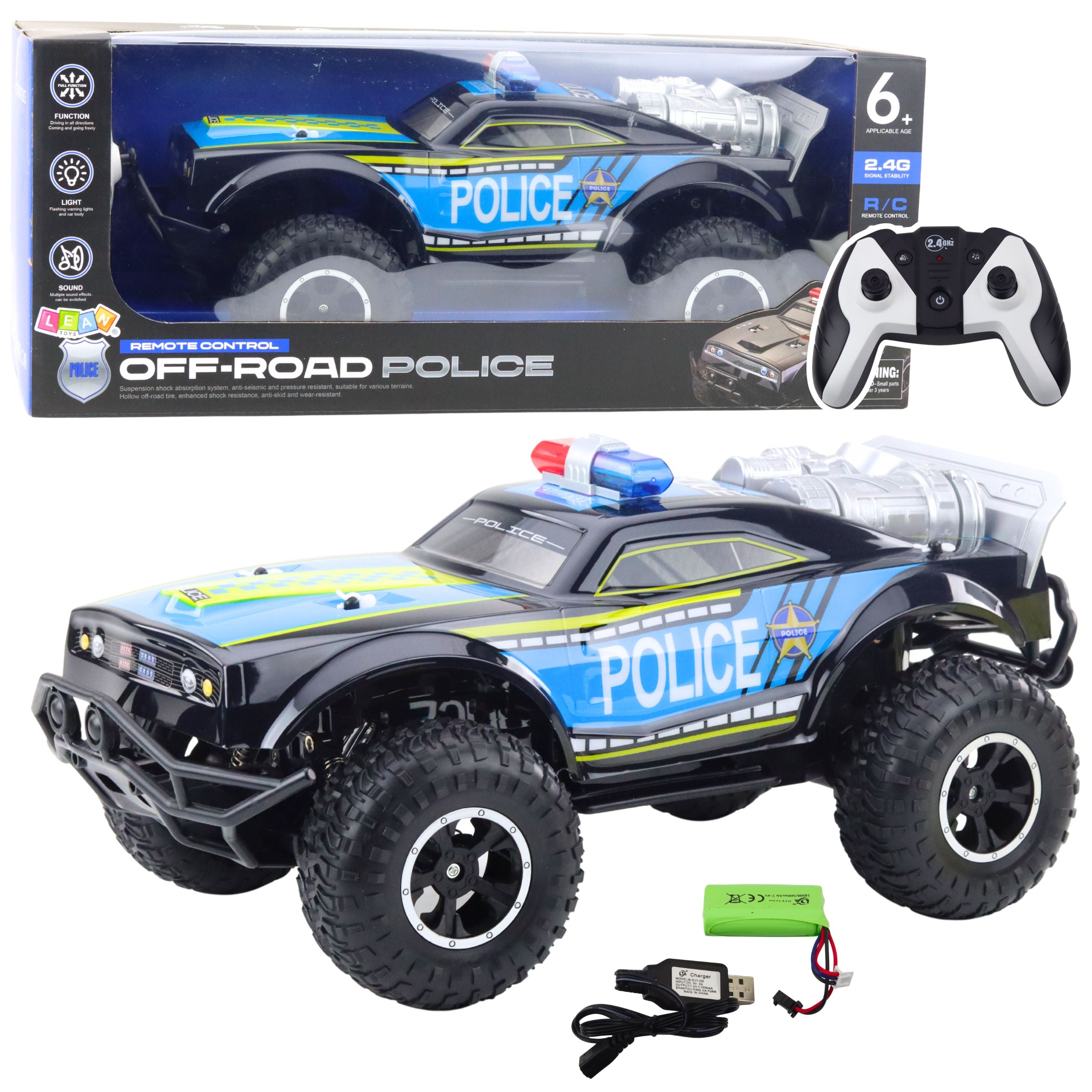 Rc Off-road Police Car 1:8 Black