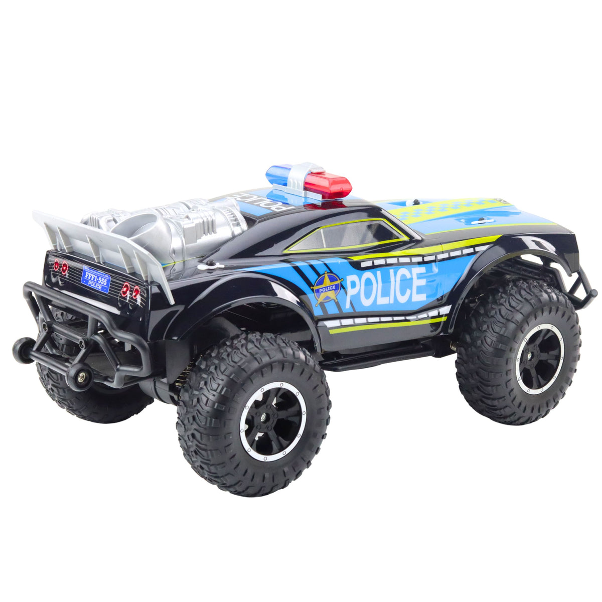 Carro de polícia off-road Rc 1:8 preto