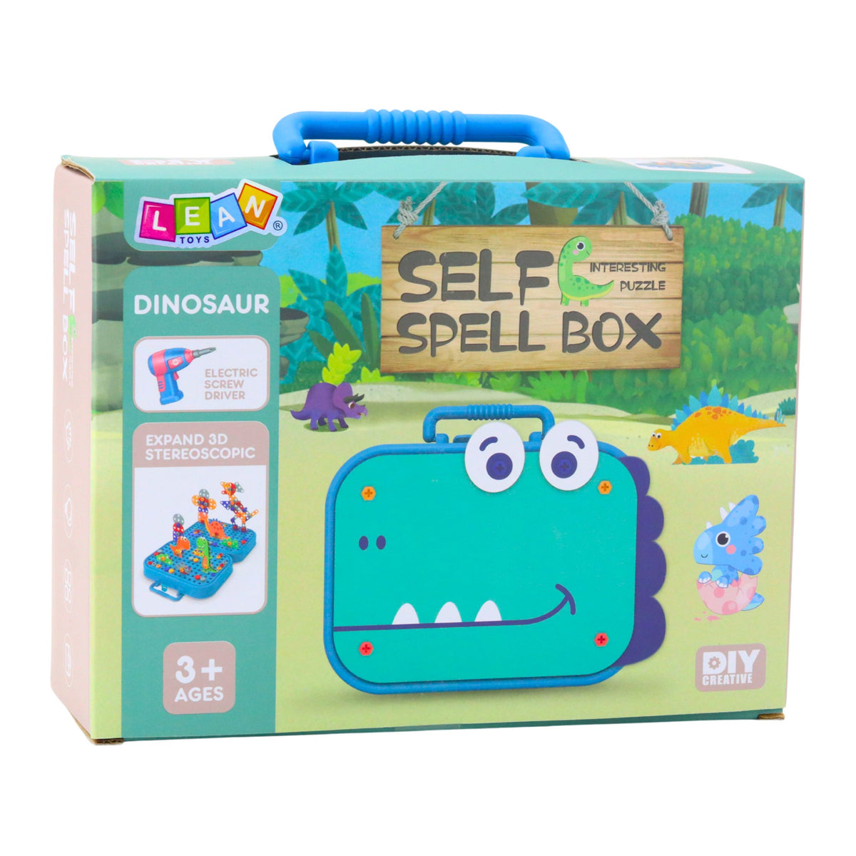 Diy Screwdriver Kit Suitcase Puzzle Dinosaurs Blocks Screwdriver 228 Pcs.