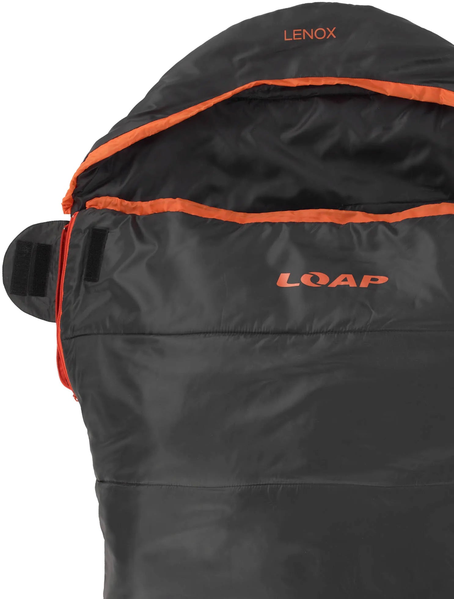 Śpiwór mumii Loap Lenox Blk-org Czarny lewy zamek błyskawiczny