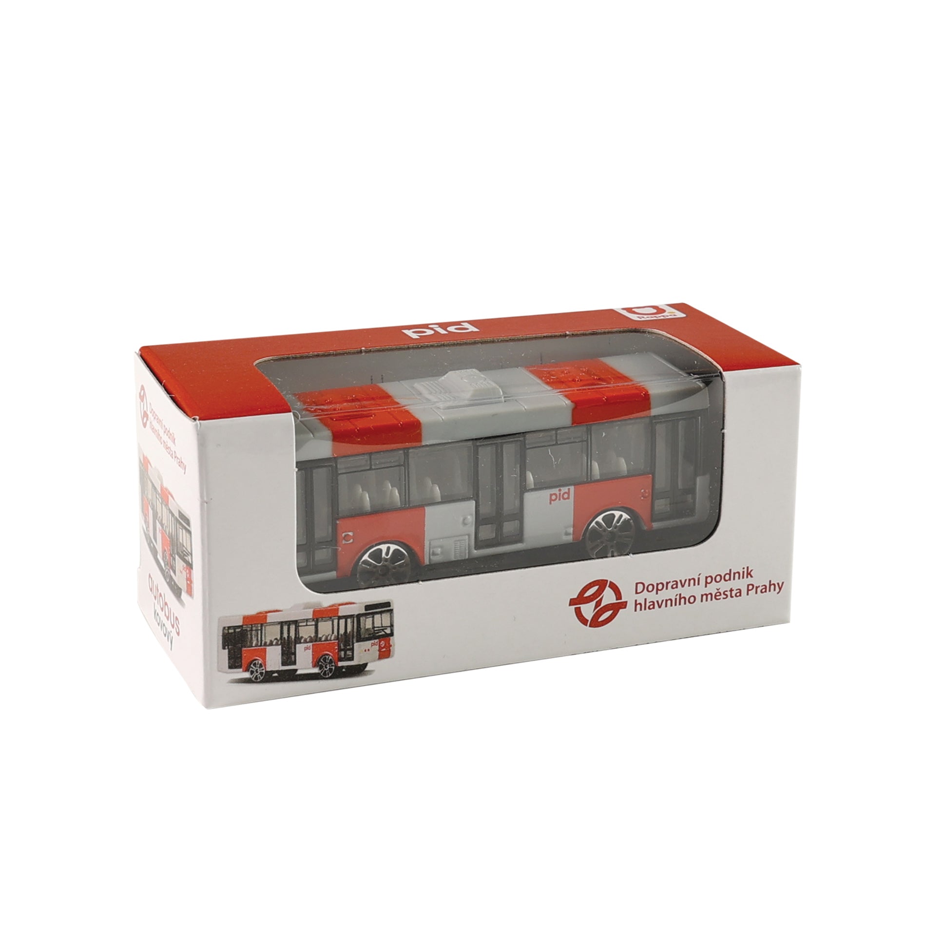Метален автобус Pid Prague Red 8 см
