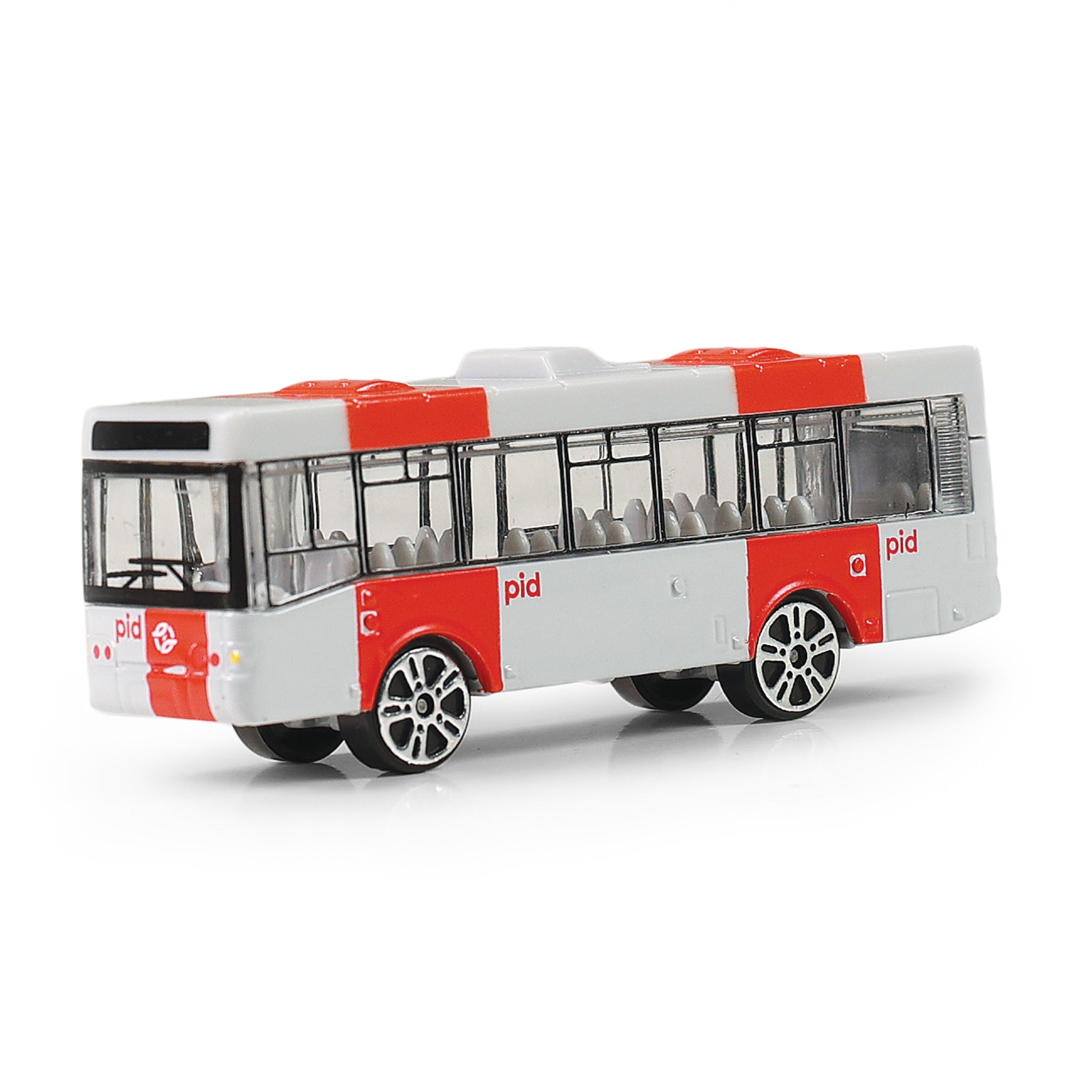 Метален автобус Pid Prague Red 8 см