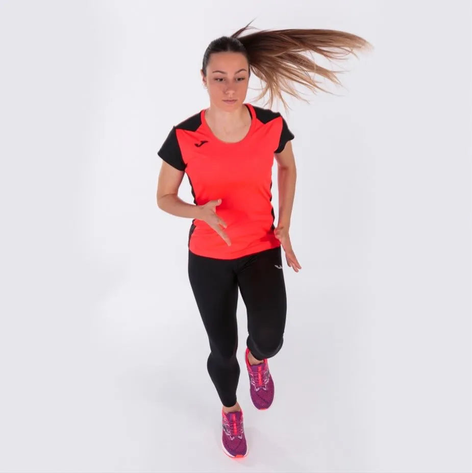 Camiseta feminina joma record ii fluor coral verde l