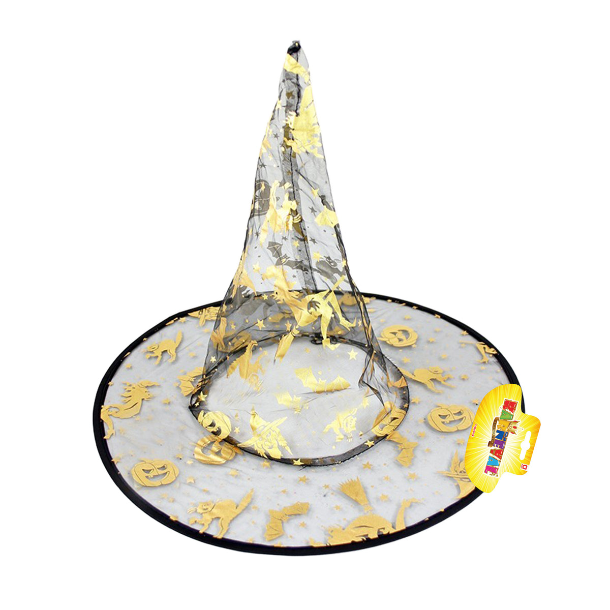 Children Witch Hat With Golden Decor