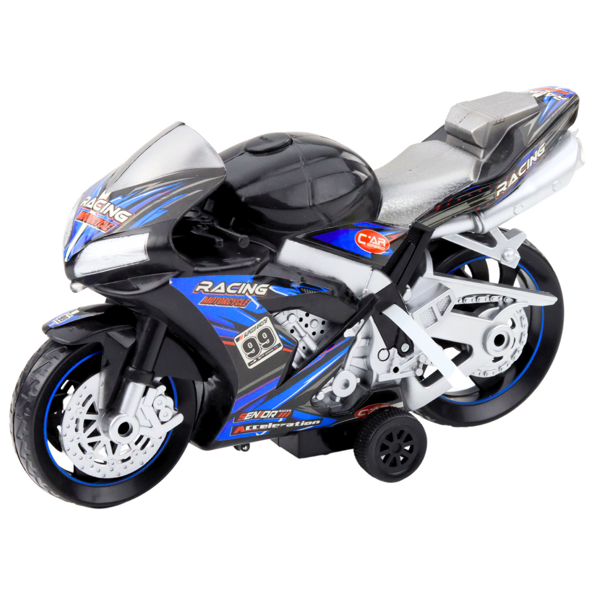 Racing Bike Racer Drive Lights Sounds Black Blue