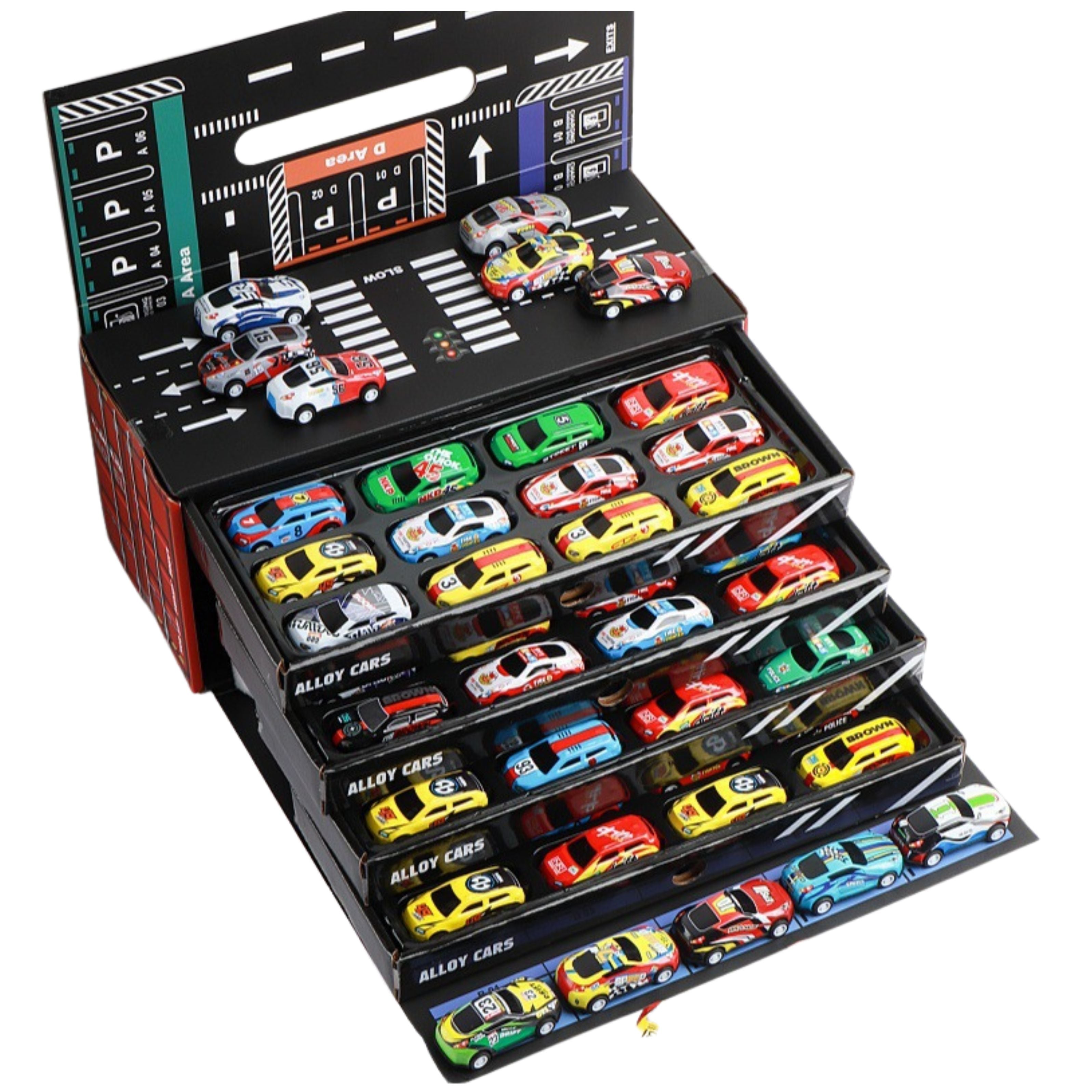 Set Of Pull-back Cars In A Container 48 Pcs.