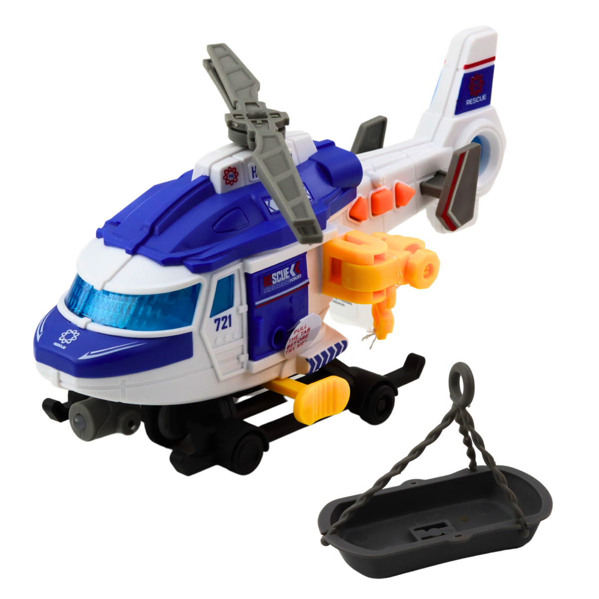 Rescue Helicopter Stretcher Hook Winch Drive Lights Sounds Mix