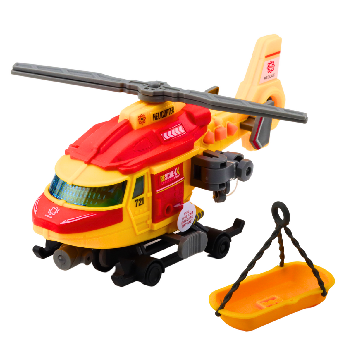 Rescue Helicopter Stretcher Hook Winch Drive Lights Sounds Mix