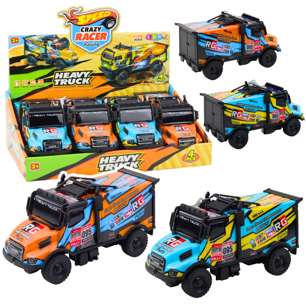 Offroad Car Drive Lights Sounds Orange Blue