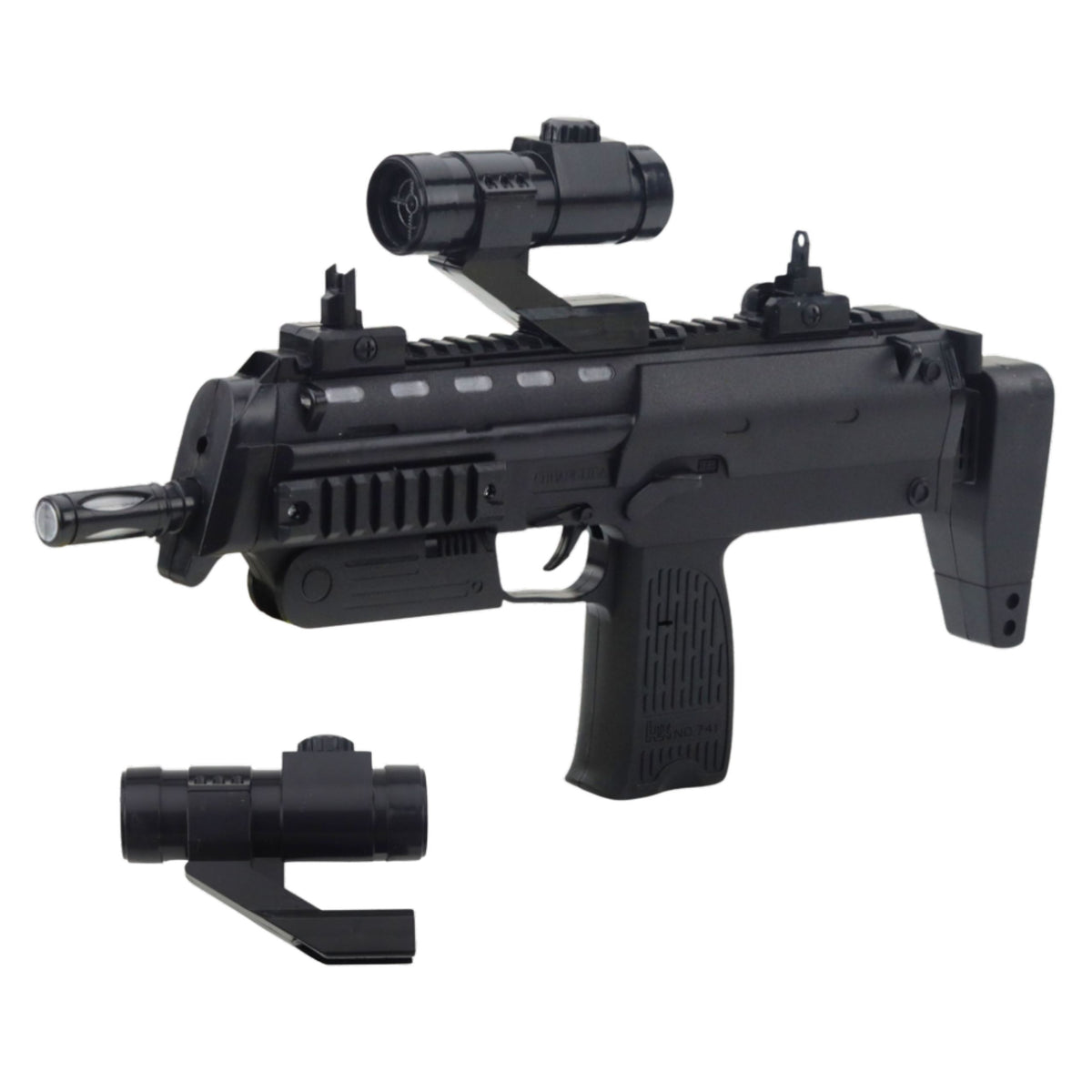 Toy Rifle Weapon Lights Sounds Sight Black 41cm