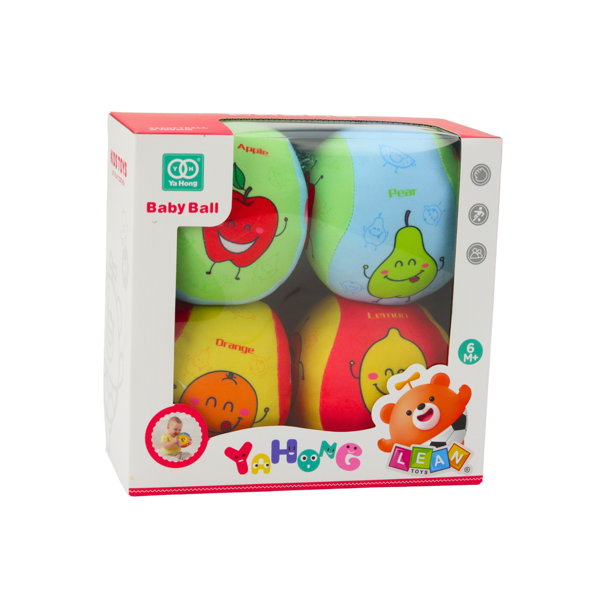 Set Of Soft Balls For Toddlers Colorful Fruits 4pcs