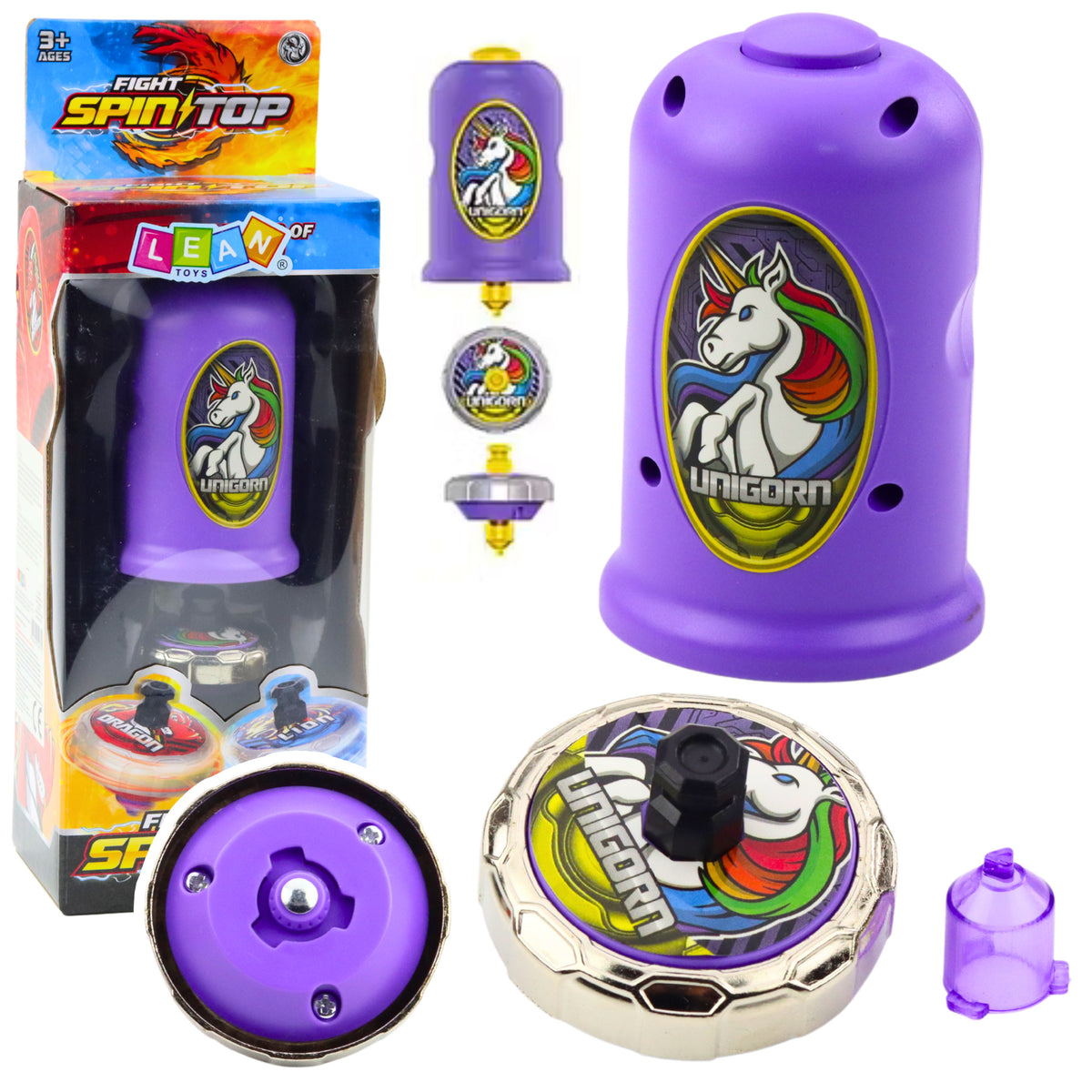 Lila repülő korong Unicorn Spinner Launcher Set Lila