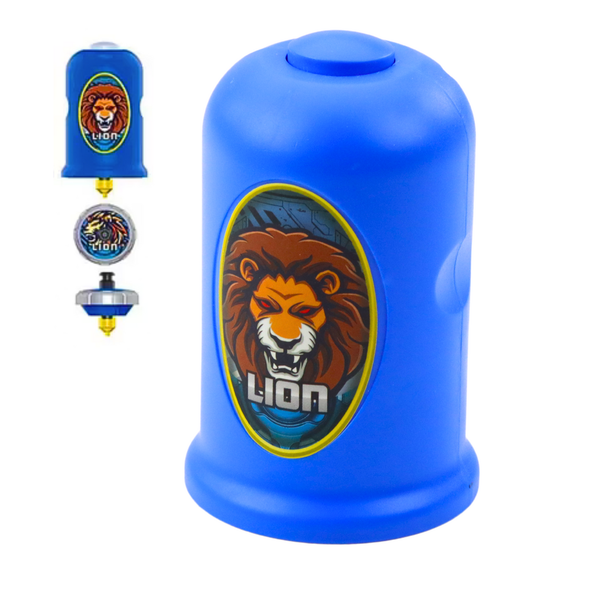 Ensemble de lanceur de disque volant Lion Spinner bleu