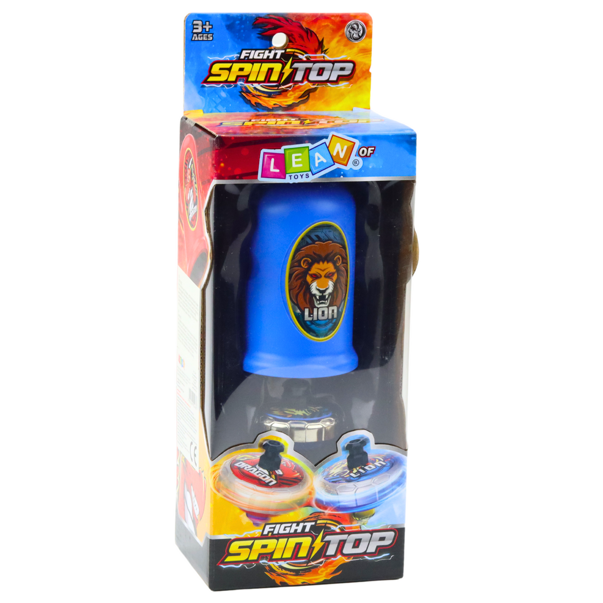 Ensemble de lanceur de disque volant Lion Spinner bleu