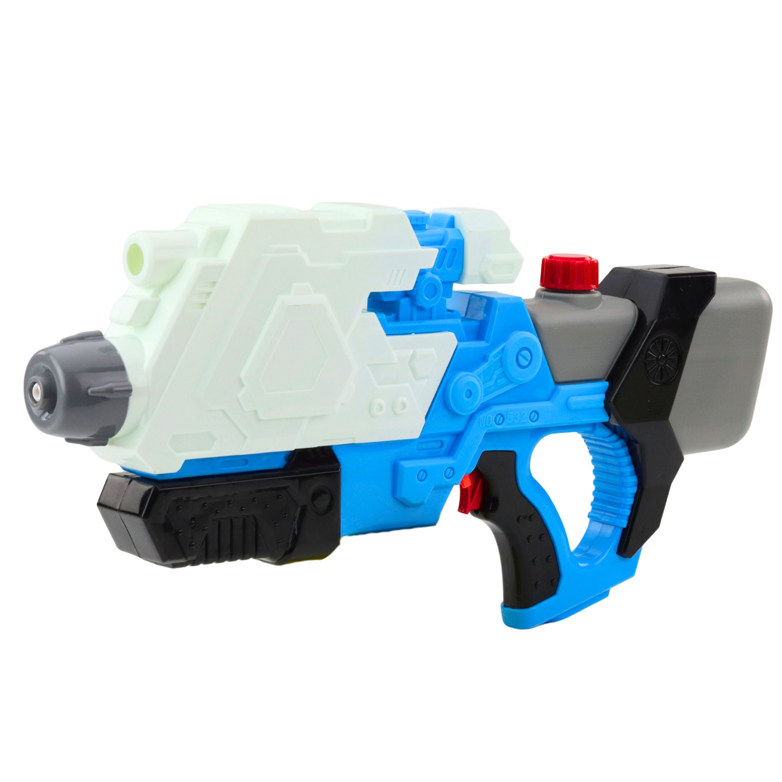 Mechanically Pumped Water Rifle Pistol White And Blue 650ml