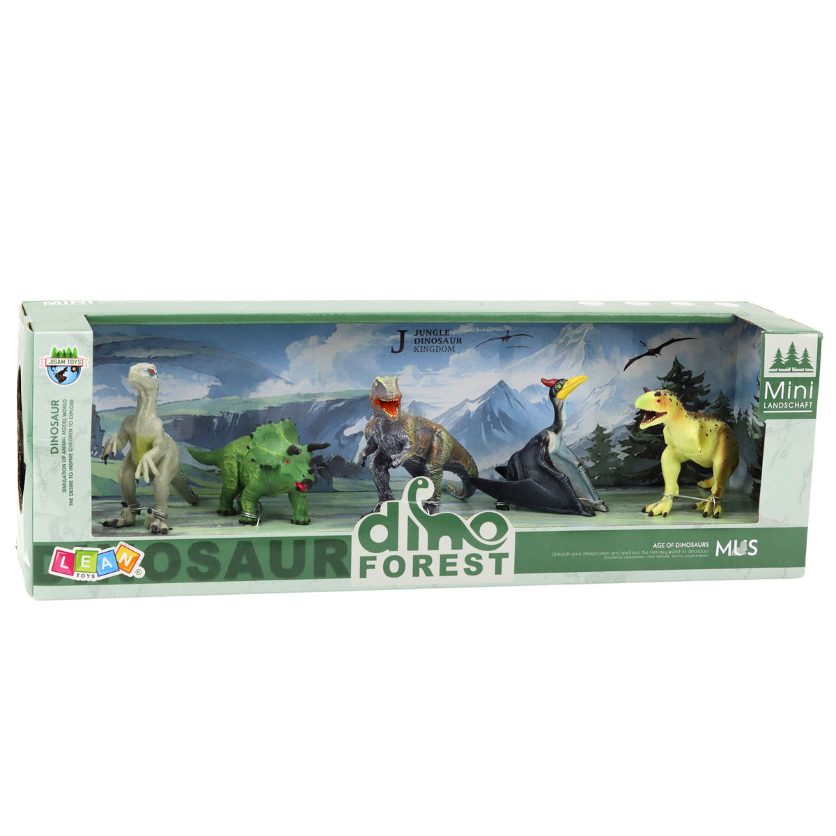 Set Of Realistic Forest Dinosaur Figures 5pcs