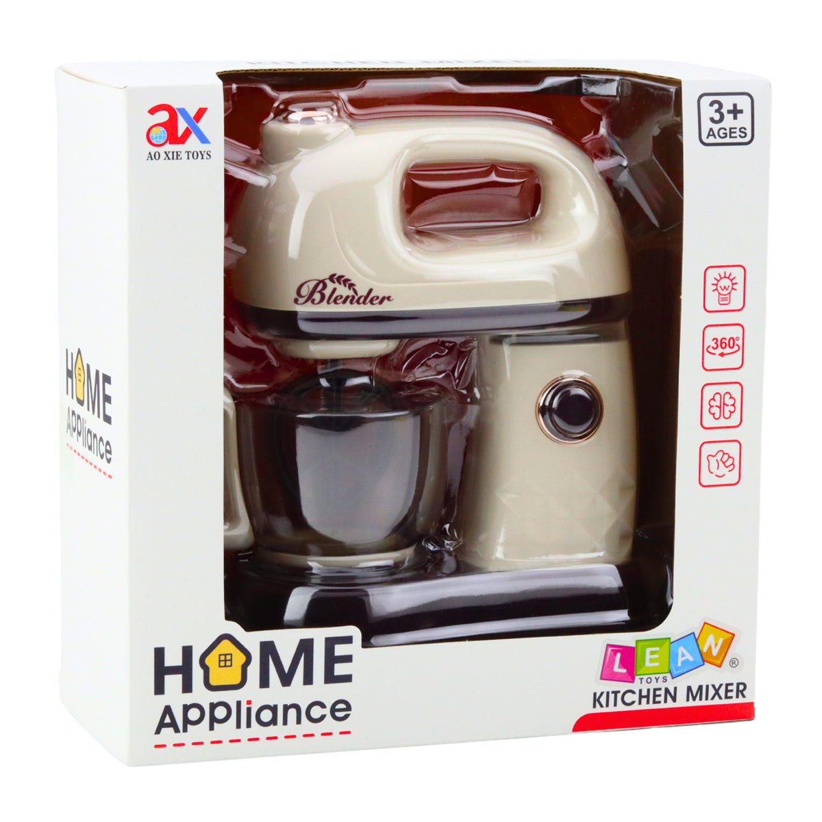 Kitchen Mixer Robot For Kids Rotating 360° Head Lights White
