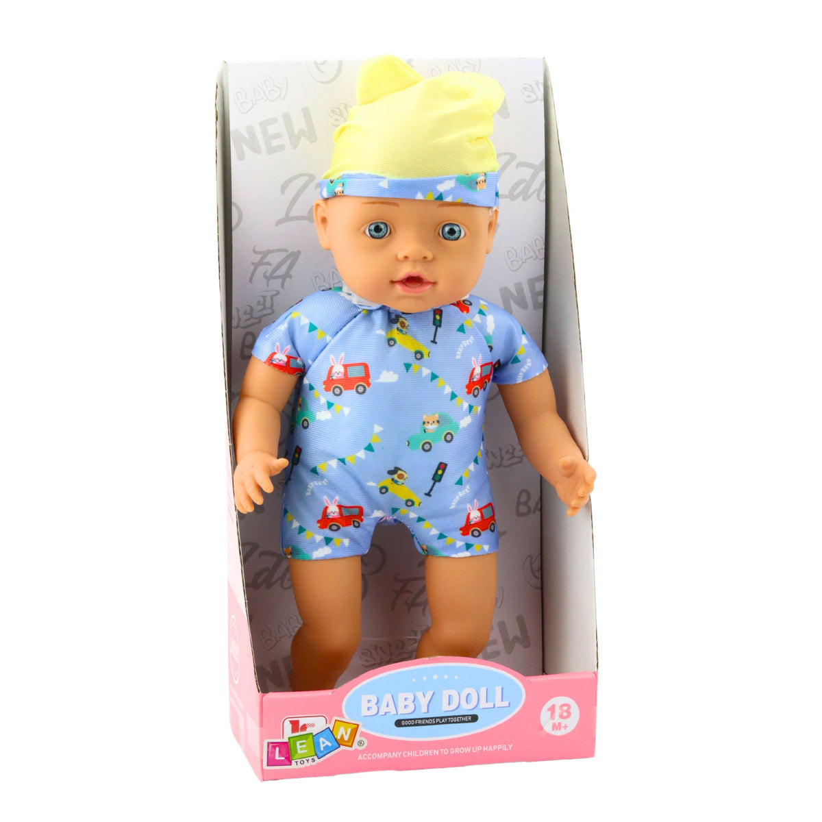 Baby Doll Blue Clothes With Patterns Hat With Ears 31cm
