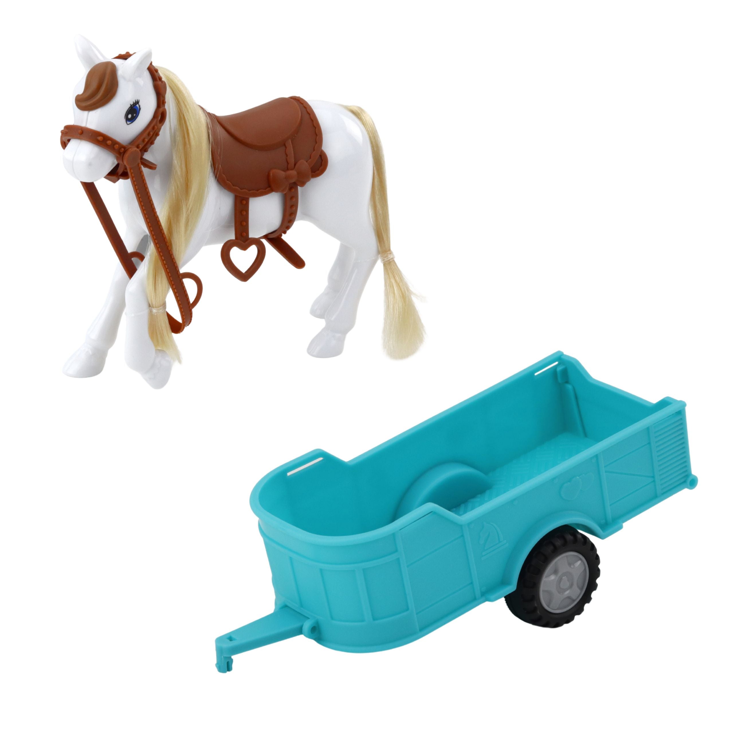 Ankiki Doll Set Convertible Car With Trailer And Horse