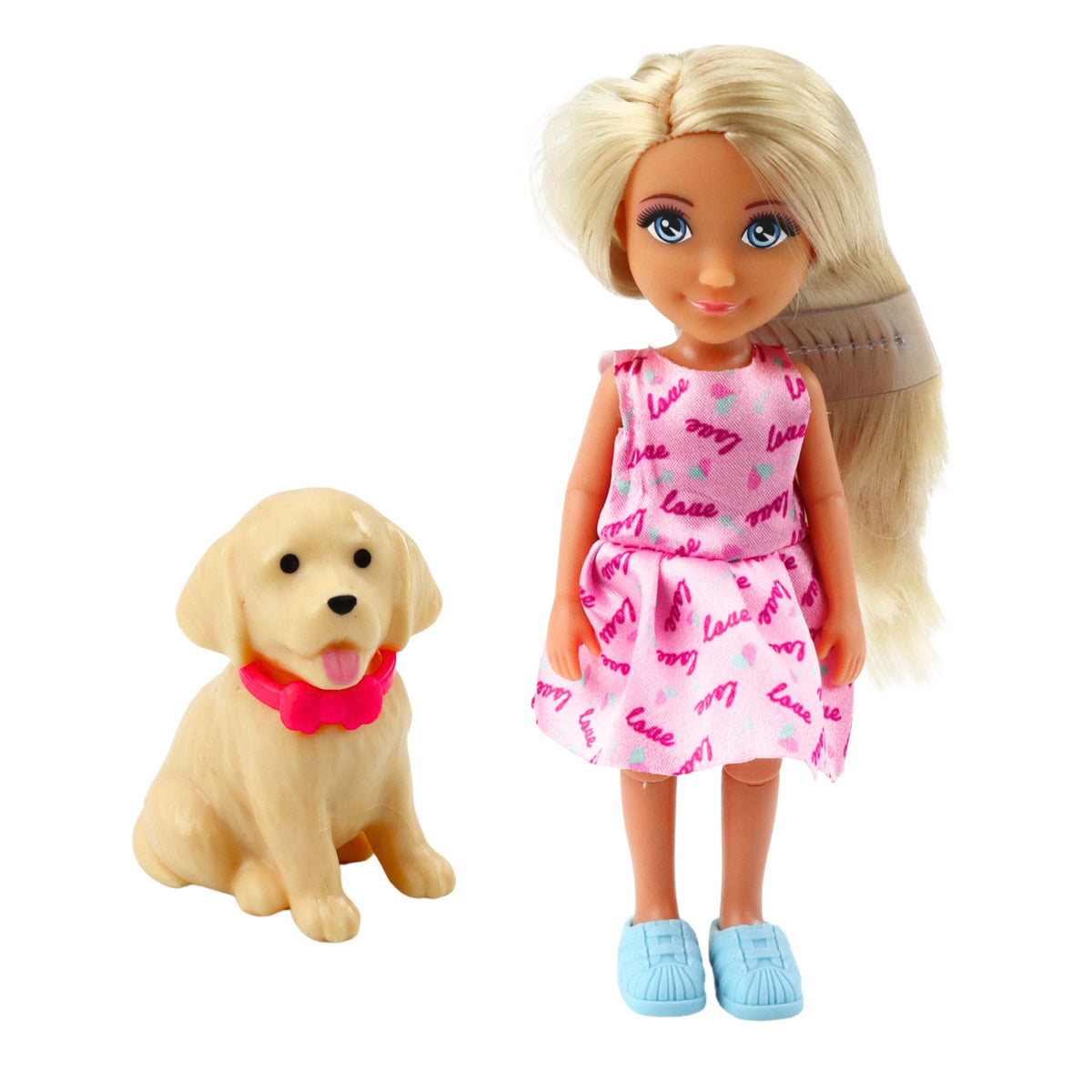 Ankiki Mini Doll On A Three-wheeled Scooter Dog Set