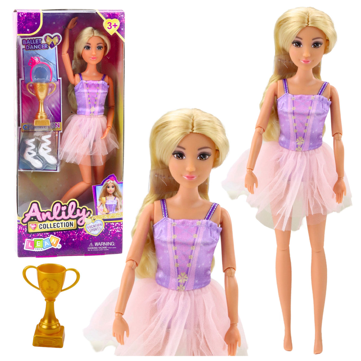Anlily Ballerina Doll In Dress With Movable Limbs And Accessories