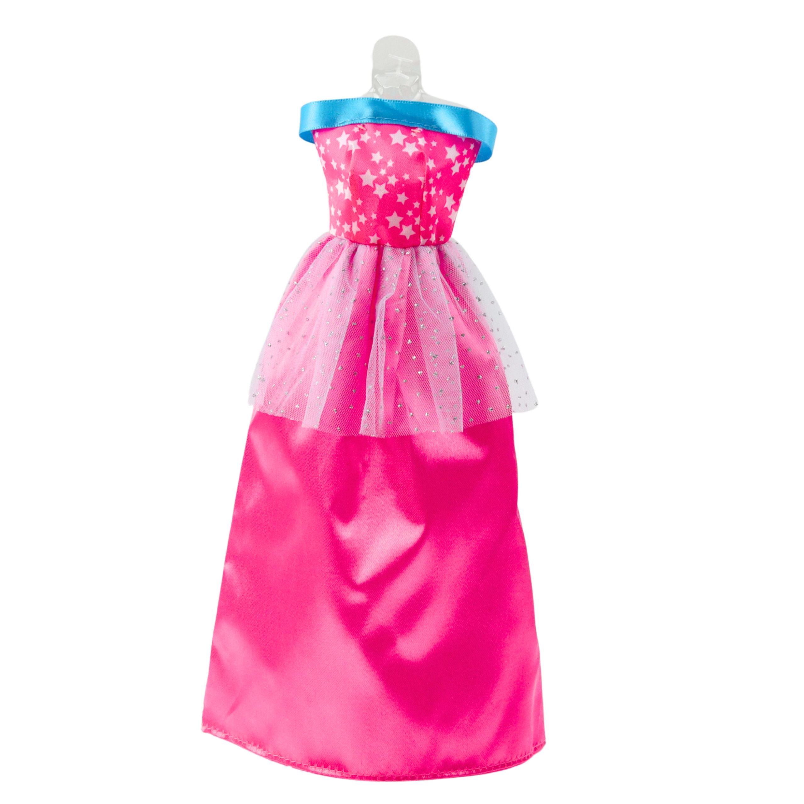 Anlily Doll Dress Set Shoes Handbag Crowns Accessories 8 Pcs.