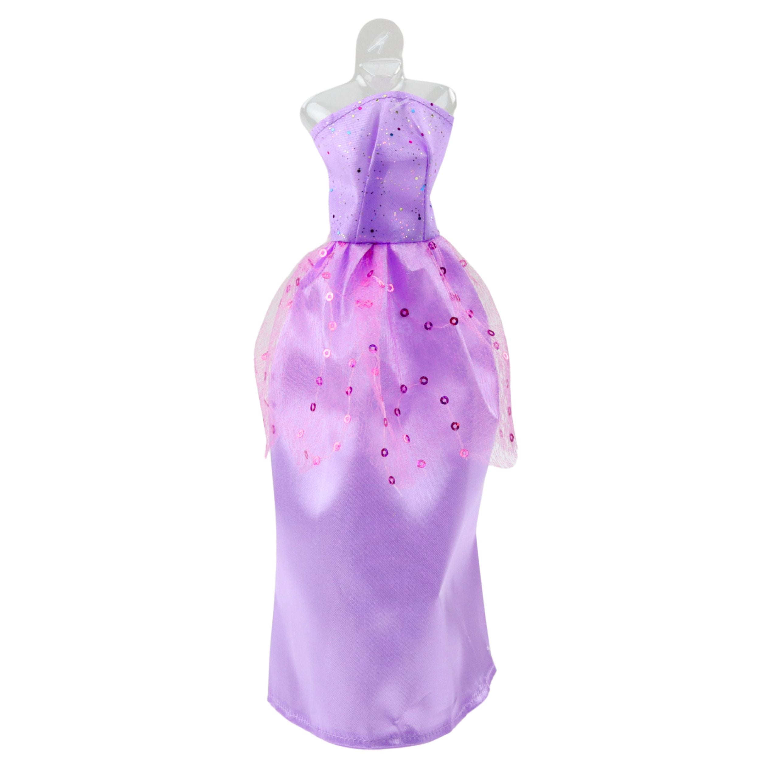 Anlily Doll Dress Set Shoes Handbag Crowns Accessories 9 Pcs.