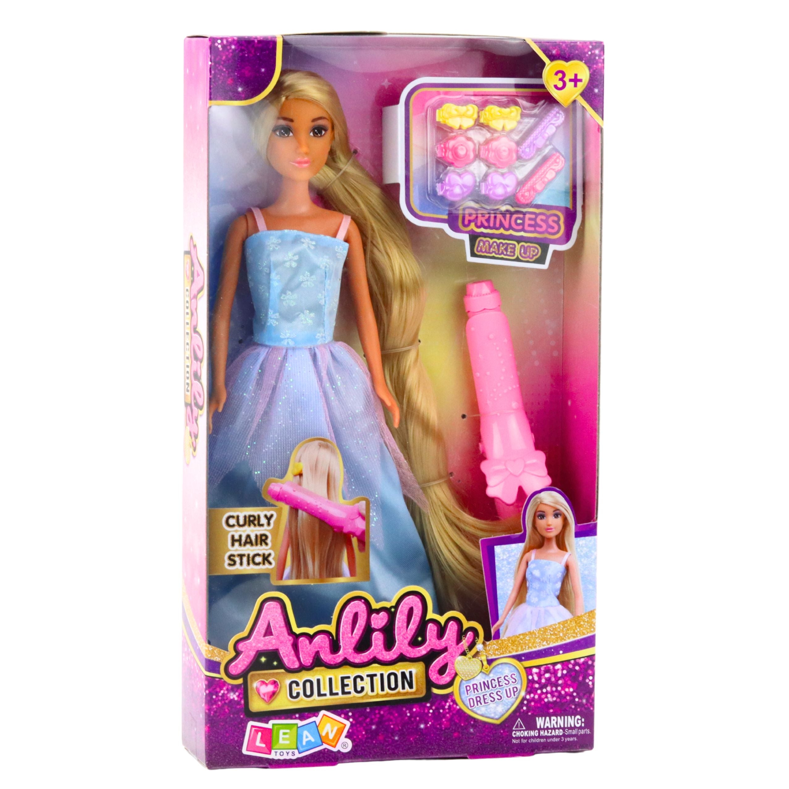 Anlily Doll Ball Gown Long Hair Styling Curler Hairpins