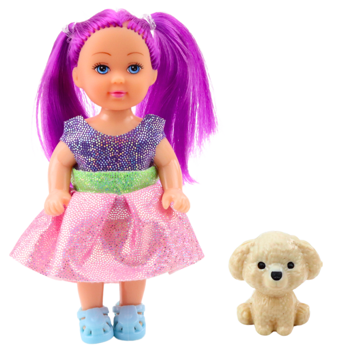 Mini Doll In Dress Set Pupil Mix 12cm