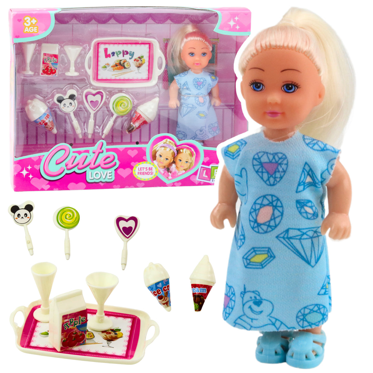 Mini Doll Sweet Accessories Kék ruhakészlet
